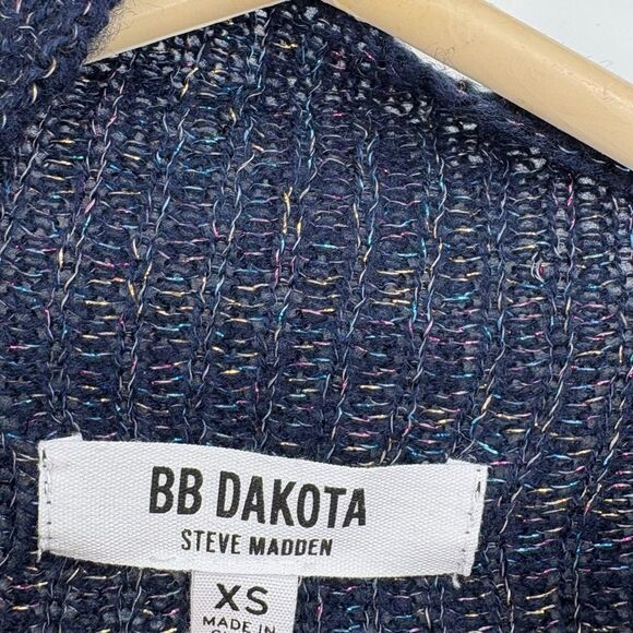 BB Dakota Mock Neck Sweater in Blue Sparkle Women’s Size XS NWOT - Picture 7 of 9